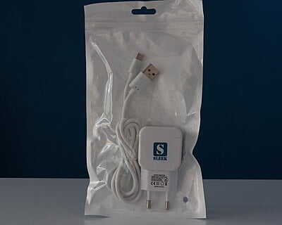 Chargeur smartphone secteur 2A + cable 1m USB vers USB-TypeC